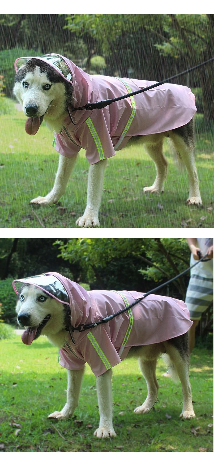 Hot Wholesale Large Dogs Raincoats Adjustable Pets Waterproof Clothes Unique Luminous Pattern Rain Jackets