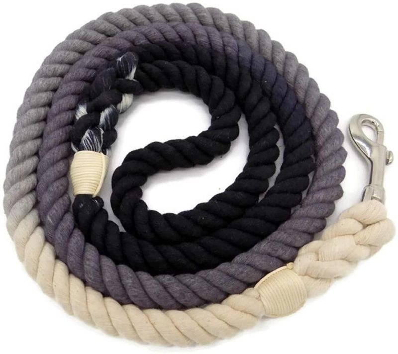 5FT Ombre Rope Dog Leash Braided Cotton Heavy Duty Strong Durable Multi-Colored