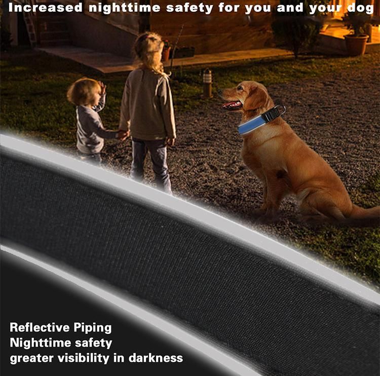 Nylon Reflective Neoprene Padded Dog Collar, Velcro Quick Release Buckle Pet Dog Neck Collar Pet Supplies Dog Luxury Pet High Visibility Collar