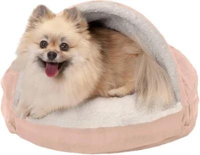 Orthopedic Round Cuddle Nest Faux Sheepskin Snuggery Blanket Burrow Pet Bed