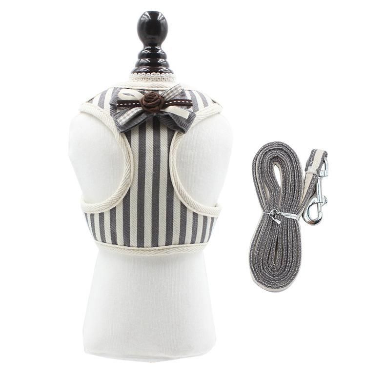 New Style Luxury Custom Leashes Pet Chest Harness Set with Bow