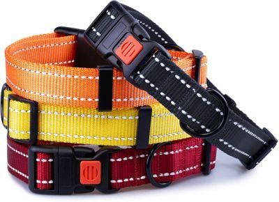 Reflective Dog Collar with Buckle Adjustable Safety Nylon Collars