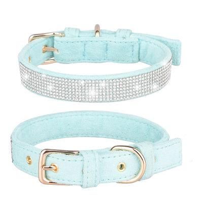 Colorful Collar LED Dog Cute Crystal Dog Collar Soft Dog Collar and Lead Set