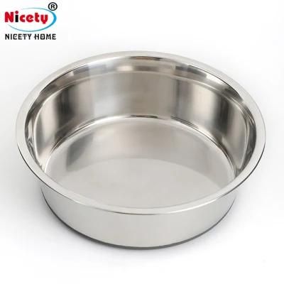 Stainless Steel with Silicone Bottom Non-Slid Reusable Pet Dog Plate Pet Feeder Feeding Bowl