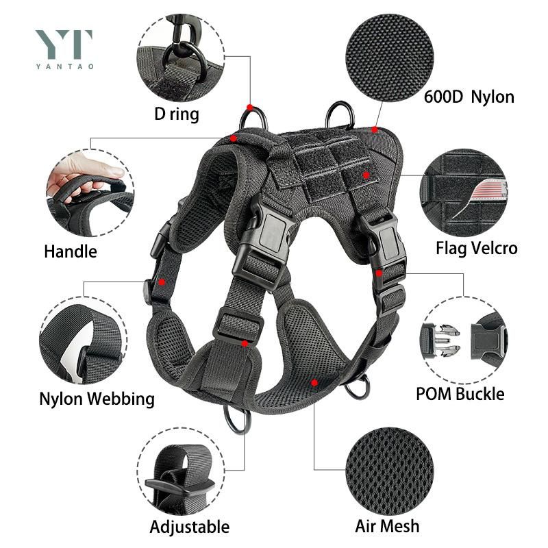 Tactical Dog Harness for Big Dog Outdoor Training Harness Hunting Dog Harness