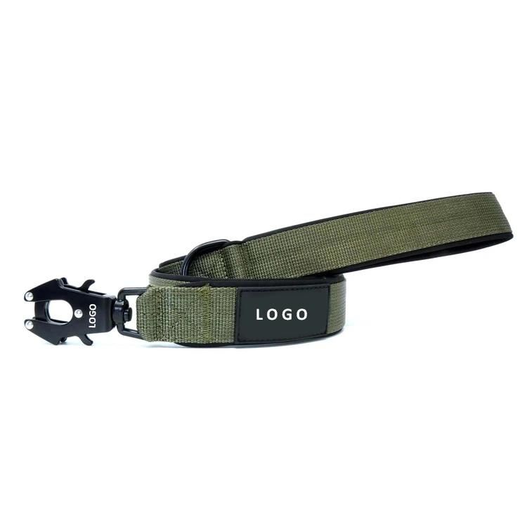 Luxury Designer Heavy Duty Custom Nylon Strong Dog Leash Heavy Duty Tactical Combat Dog Lead with Frog Clip