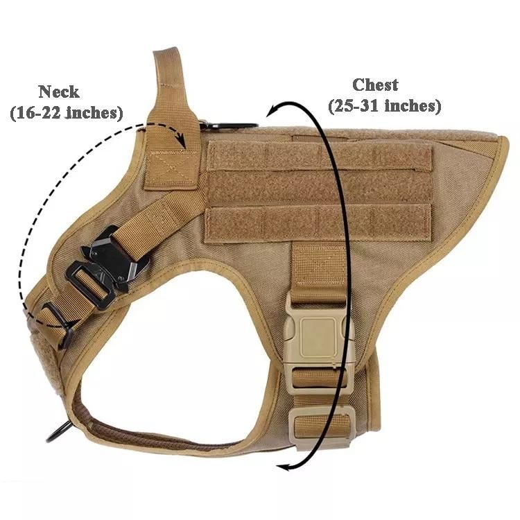 Wholesale Tactical Training Dog Harness Military Adjustable Nylon Vest Clothes Pet Products Leash