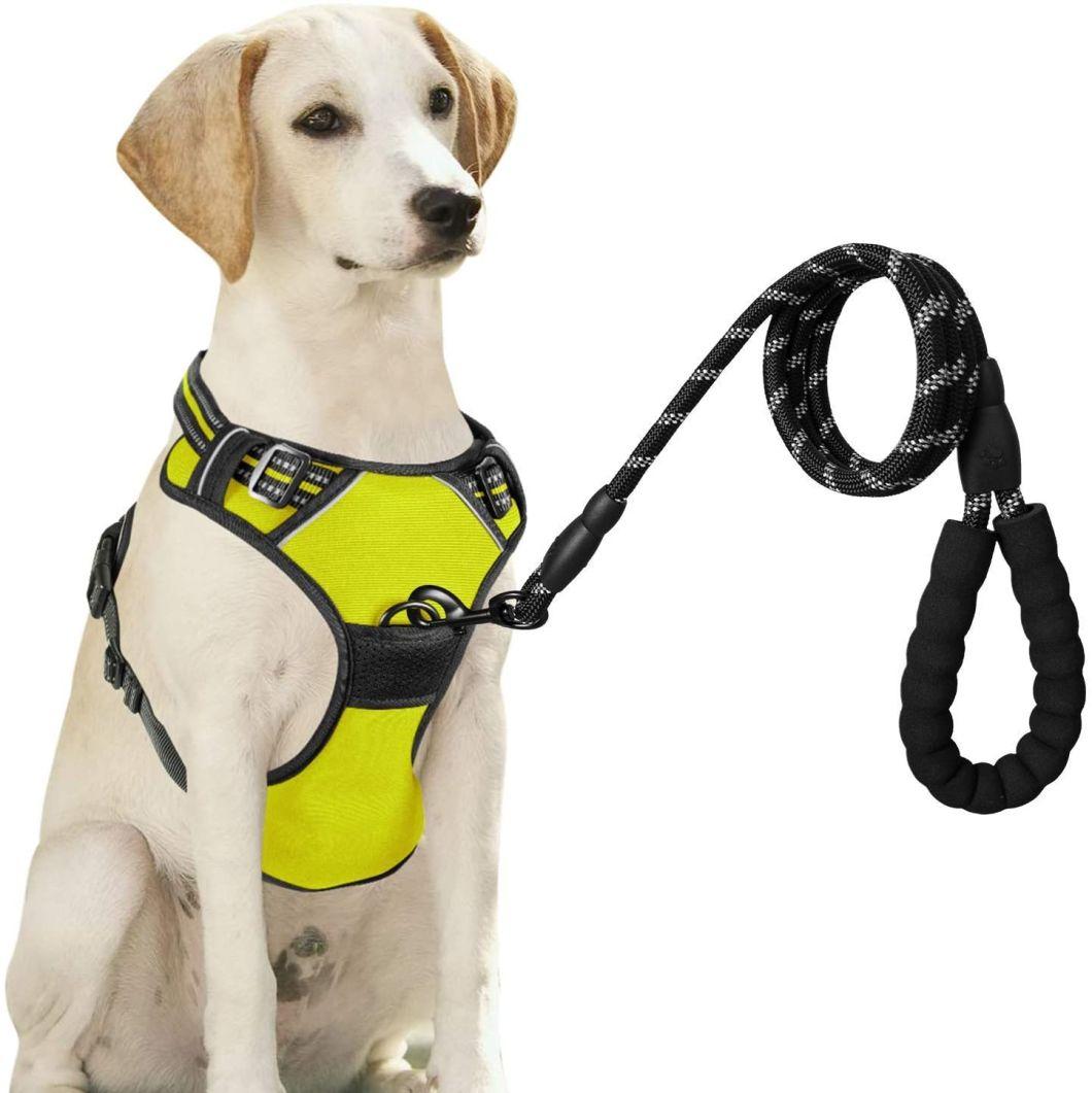 No-Pull Dog Vest Harness Green Large Size and Black 5 FT Leash