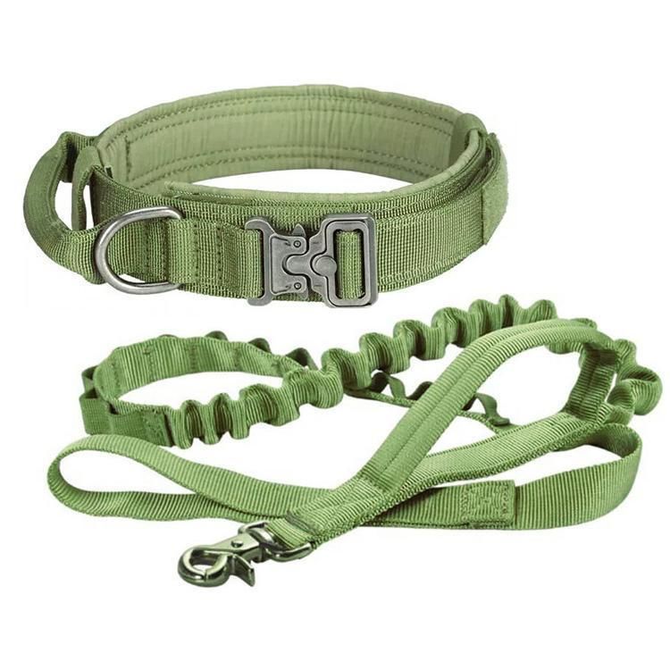Adjustable Luxury Tactical Harness Service Dog Collar and Leash