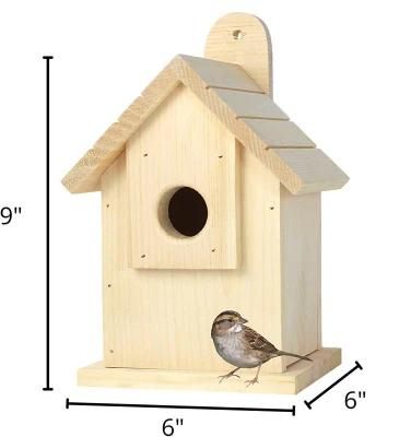 Hot Sale Colored Drawing Wood Cheap Decorative Painting Birdhouses Nest