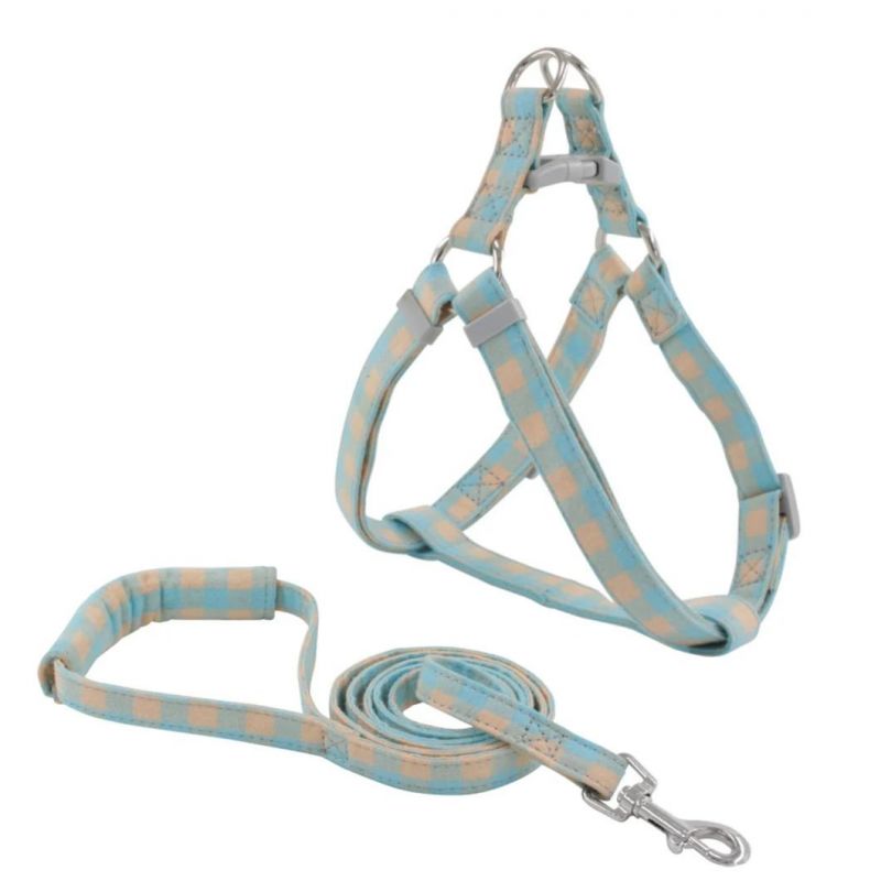 Soft Cotton Webbing Pet Harness with Pet Leash Set
