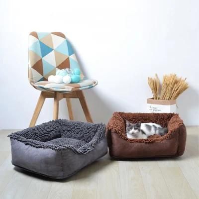 Soft Warm Chenille Fabric Memory Foam Cat Dog Pet Bed