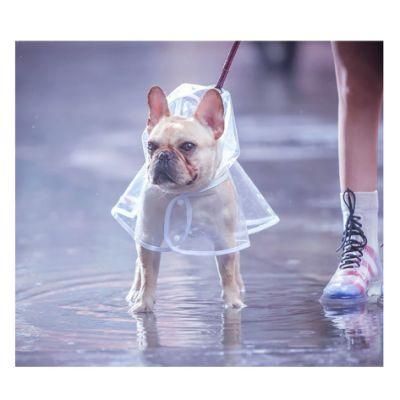 Dog Waterproof Poncho Transparent Rain Coat with Hood for Small Puppy Cats