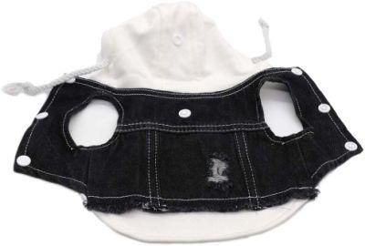 Plaid Denim Jacket Dog Jackets with Button Closure Design