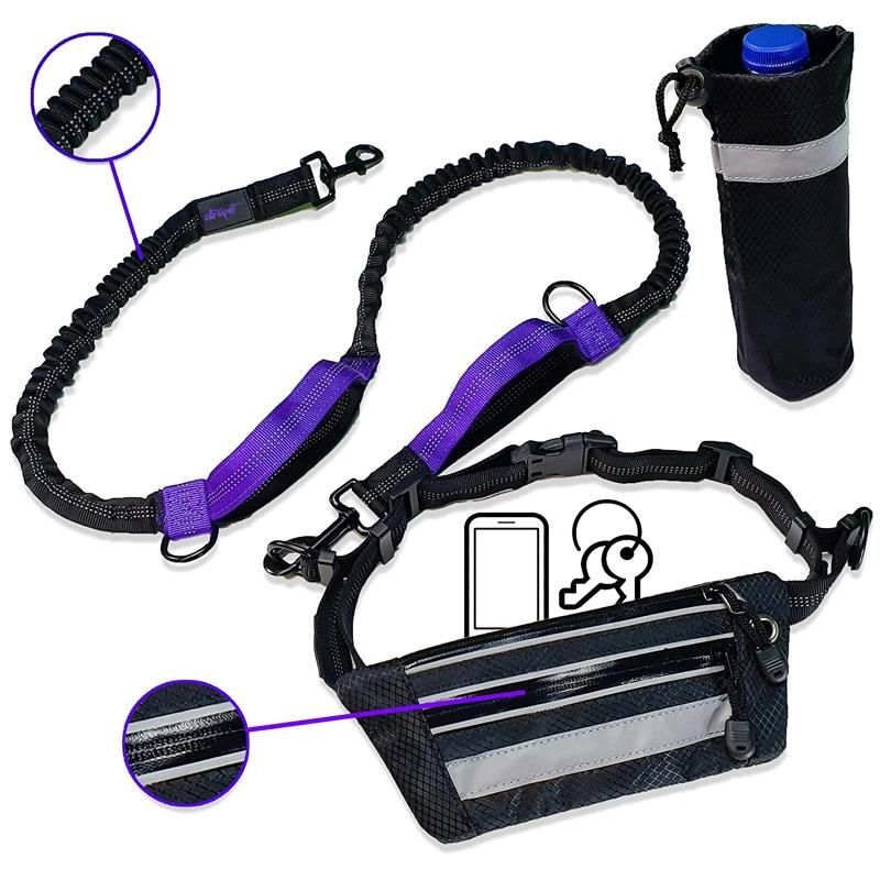 Dog Running Lead Reflective Handsfree Dog Bungee Leash with Bag