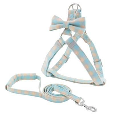 Dog Harness Set with Bowtie Cotton No-Pull