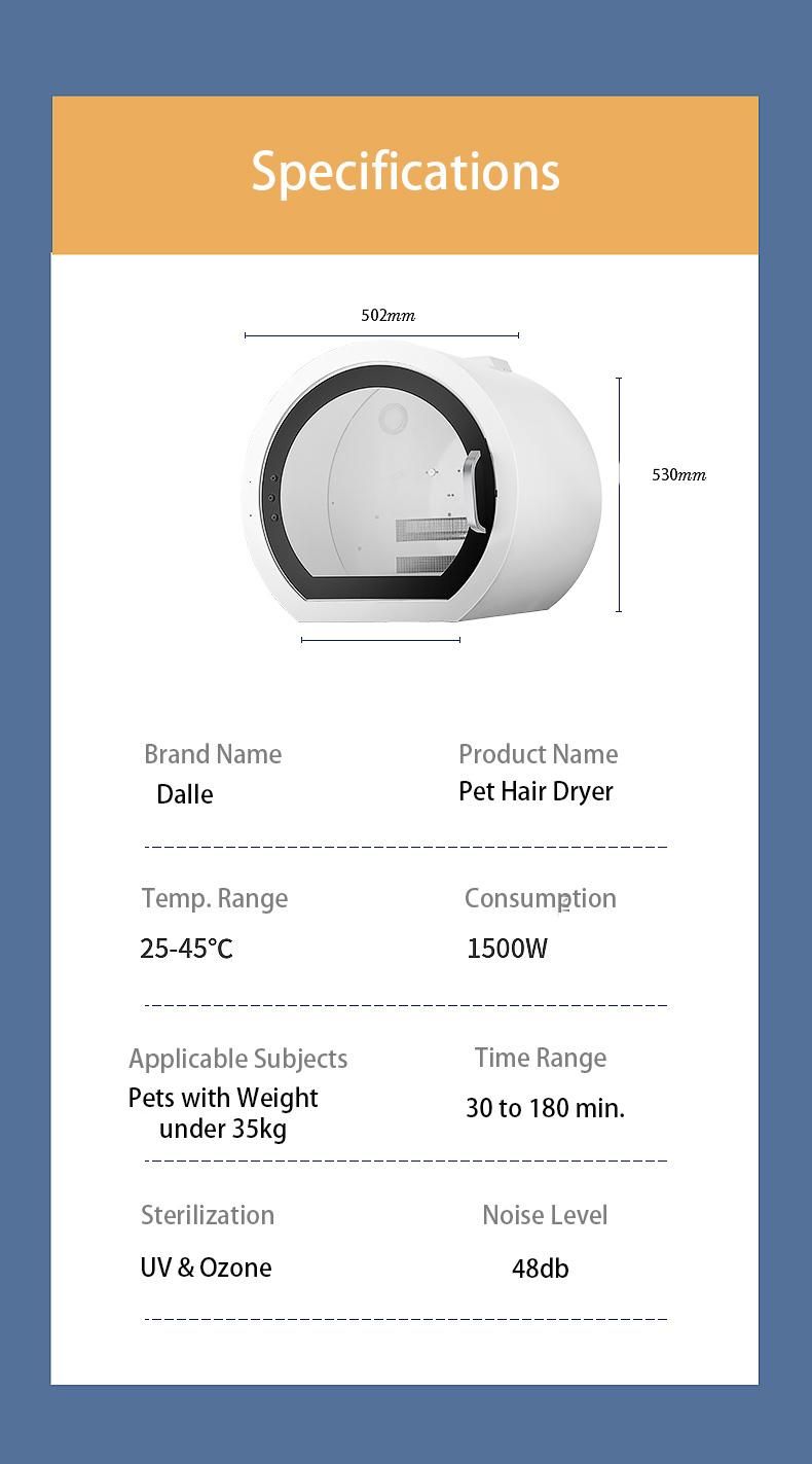 Digital Control Large Volume Pet Drying Box with Anion Drying and UV