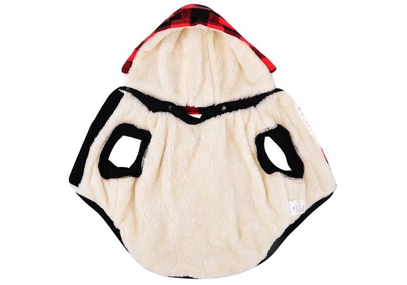 England Style Plaid Dog Coat with Soft Warm Fleece Lining