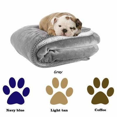 Wholesale Multi-Fuctional Throw Durable Portable Waterproof Anti Biting/Bite-Resistant Sleeping Flannel Fleece Sherpa Pet Blanket Dof Bed Sheet