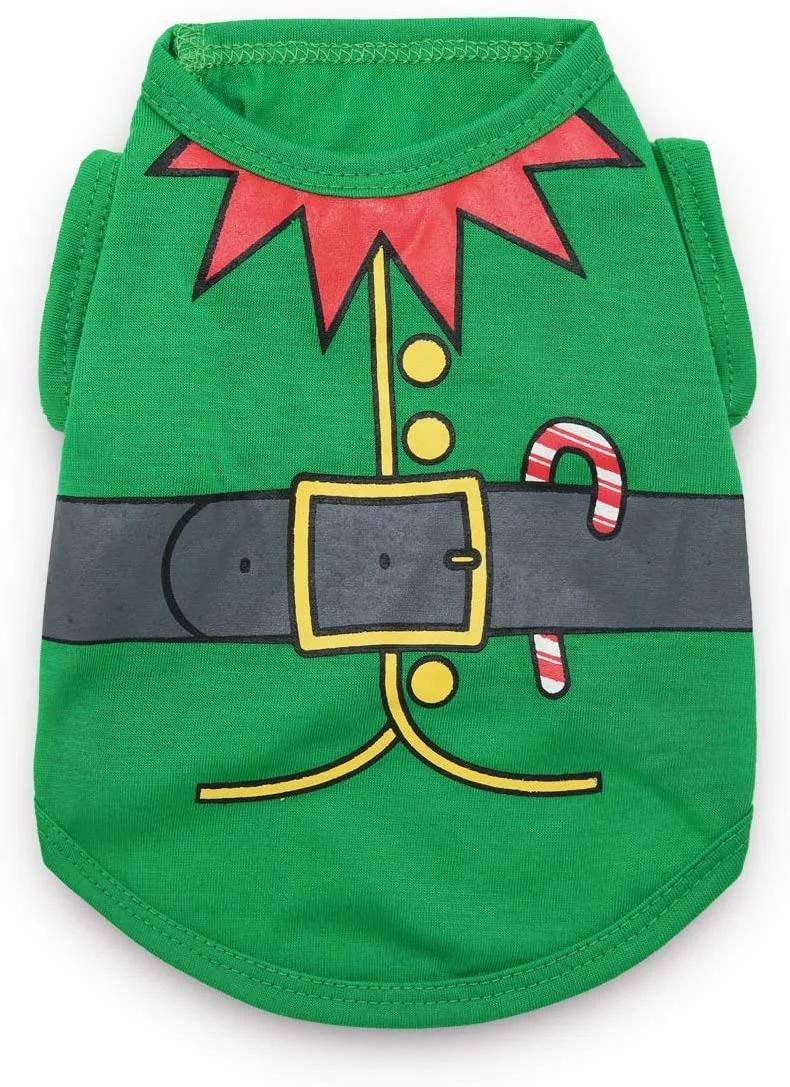 Dog Christmas Shirt Pet Xmas Clothes for Small Dogs