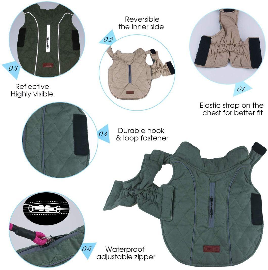Padded Comfortable Winter Dog Jacket Reflective Safey Dog Vest