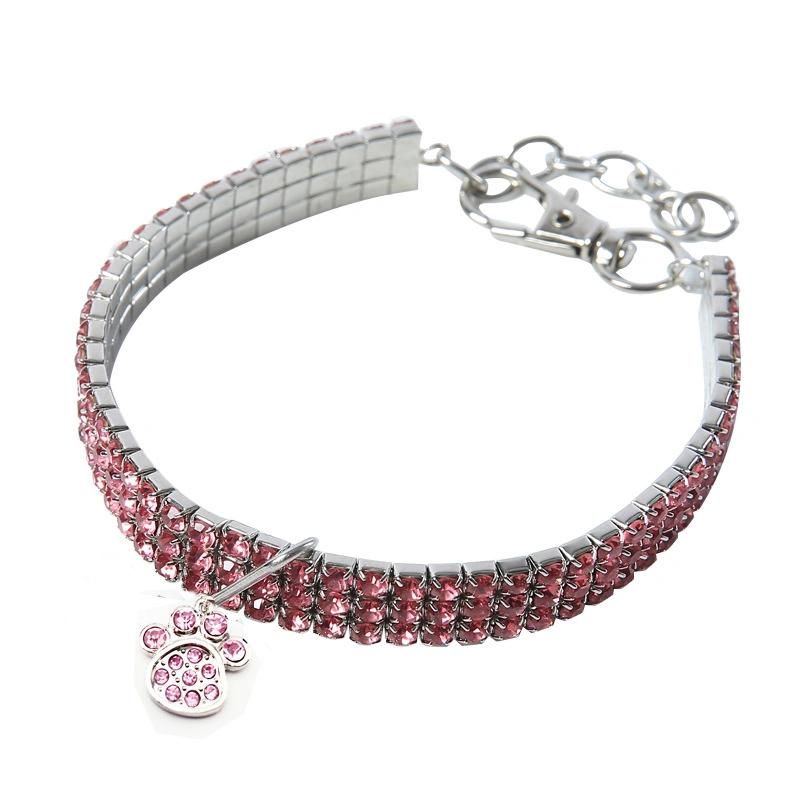 Bling Dog Collar/Sparkly Pet Puppy Cat Crystal Diamante Rhinestone Collars/Adjustable Elastic Diamonds Doggy Necklace