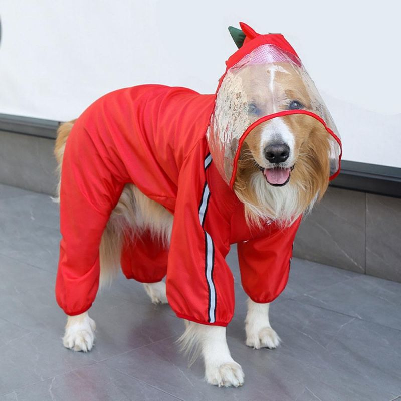 Xs-7XL Funny Dog Raincoat Waterproof Hoodie for Pets Dog Clothing