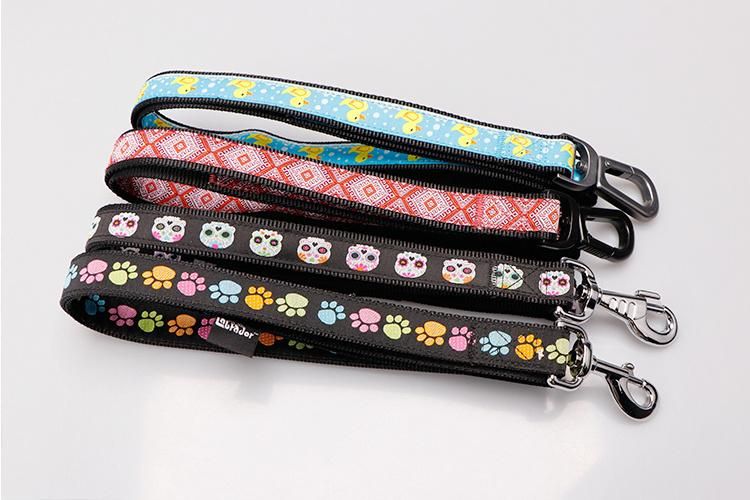 Best-Selling High Quality Cute Thick Strong Large Luxury Adjustable Custom Print Logo Dog Leash Nylon