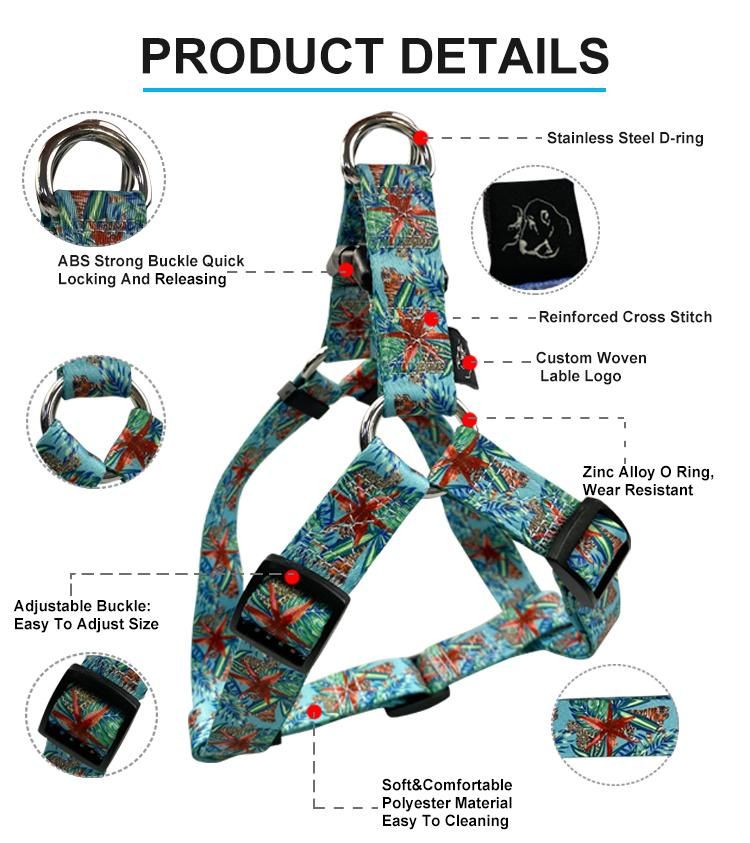 High Quality Low Price Custom Logo Reflective Dog Harness Nylon Pets Puppy Lead Leash Dog Harness