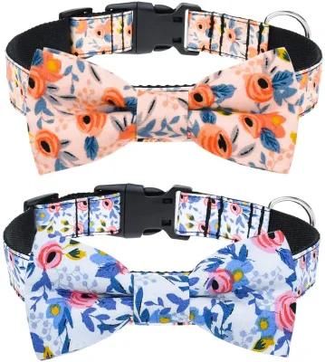 Cute Flower Pattern Dog Collar with Adjustable Buckle Collar