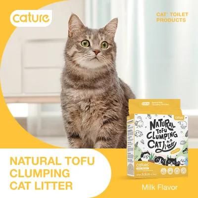 Cature Natural Degradable and Flushable Tofu Cat Litter of High Performance of Odor Control and Easy Scooping up