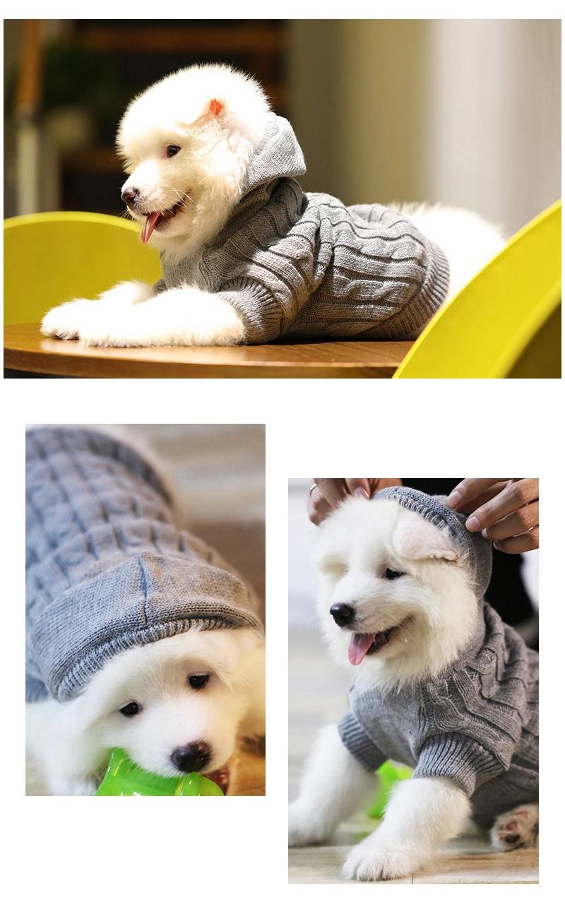 Warm Costume Knitted Braid Turtleneck Sweater Knitwear Outerwear Sweater Pet Dog Clothes for Dogs & Cats