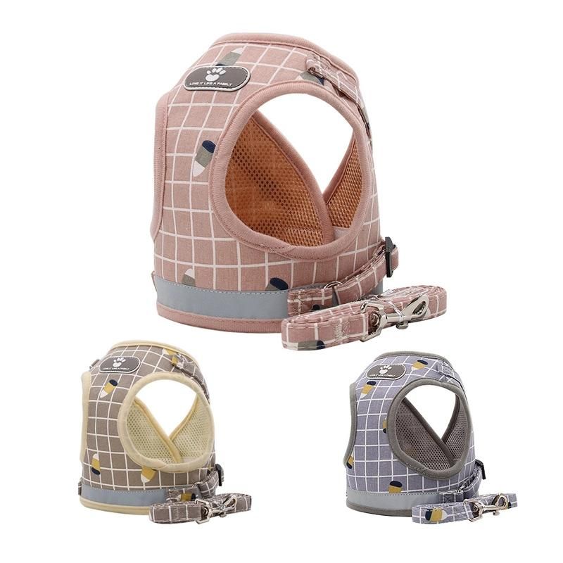 Hot Sale Cute and Comfortable Reflective Dog Vest Type Traction Leash Collar Leash Rope Running Walking Safe Night Pet Products Harness