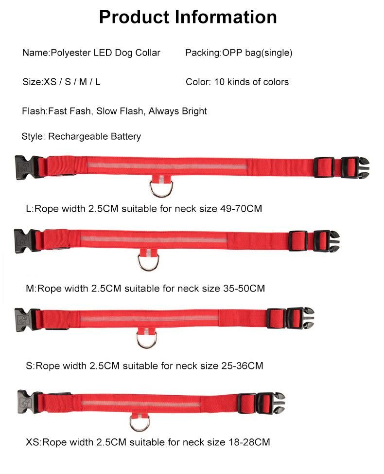 Safety LED Dog Collar and Leash Hot Sales in 2022 LED Collar Dog
