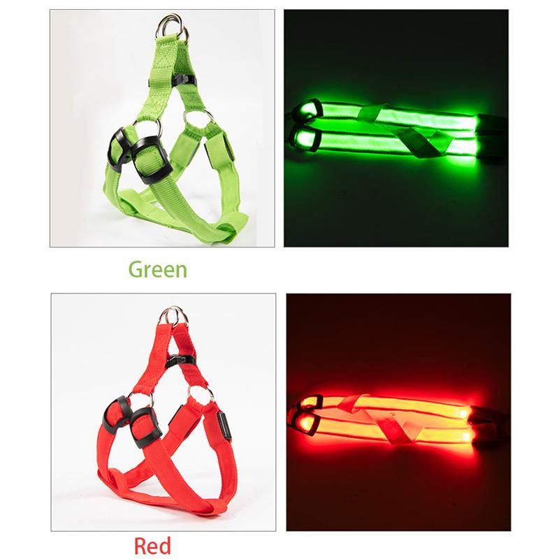 Modern High Quality Nylon LED Flashlight Adjustable Pet Product Dog Harness