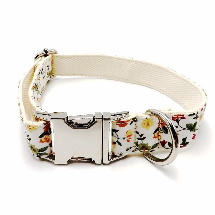 Colorful Comfortable Dog Collar Adjustable Pet Collars with Rose Gold Metal Buckle and Matching Leash