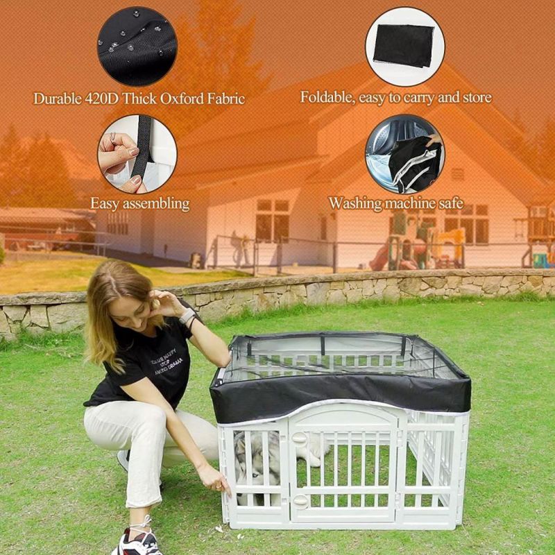 Outdoor Indoor Dog Playpen Cover Sunshade Mesh Top Anti UV Dog Playpen Cover