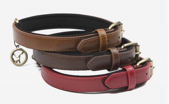 Custom Padded PU Leather Pet Dog and Cat Collar Leash