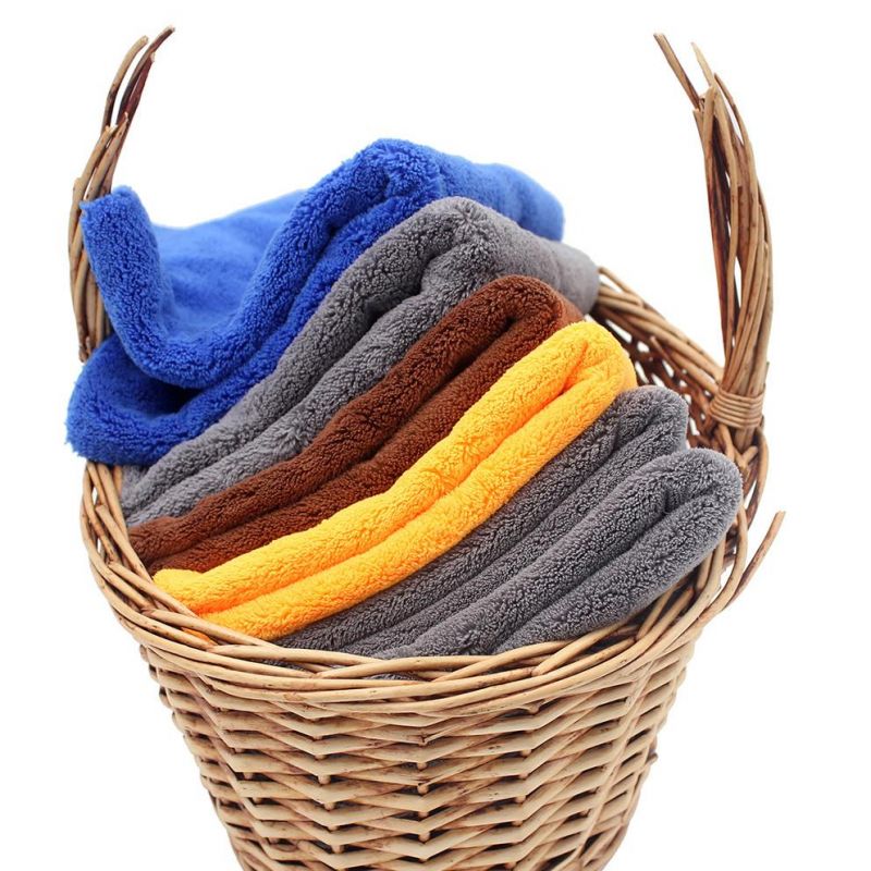 Super Soft Microfiber Coral Fleece Velvet Hair Cloth Pet Towel for Dogs Cats Cleaning and Drying