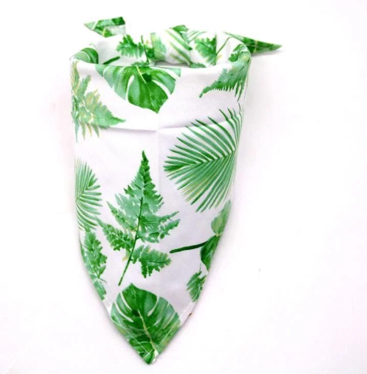 Leaf Plant Triangle Pet Bibs Reversible Triangle Saliva Towel Collar Scarf for Dogs Cats Pets