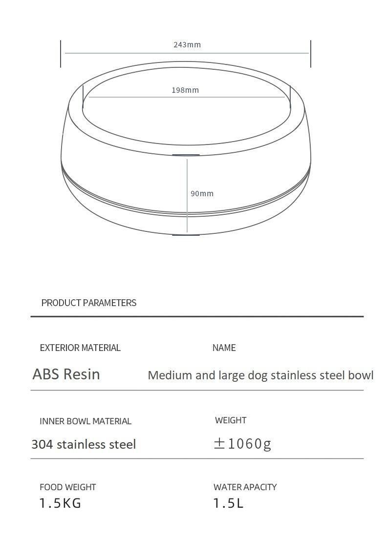 Dog Bowl Cat Bowl for Food and Water, Stainless Steel Double-Wall, Keeps Cold for Hrs, Non Slip Feeding Dish, Anti-Rust, Small Medium Large Pets