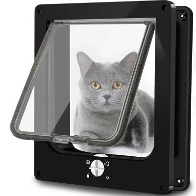 Exclusive Patent Factory Cat Doors Amazon Hot Sell Pet Products 4 Way Magnet Closure Black M Cat Flap Door
