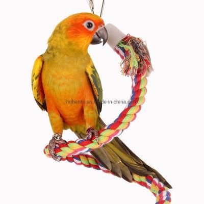Pet Supplies Pet Bird Parrot Chew Bite Toy for Parrot Eco-Friendly Color Cotton Parrots Macaws Bent Arbitrarily Bite Bungee Rope