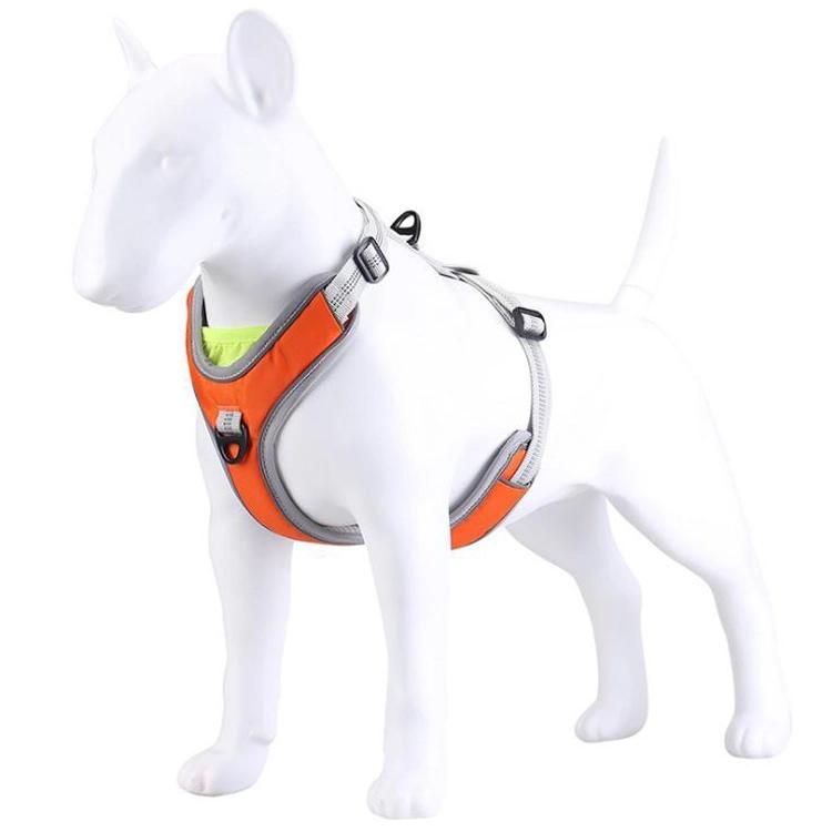 Amazon Hot Sale New Style Reflective Adjustable Nylon Mesh Padded Outdoor Hiking Dog Harness