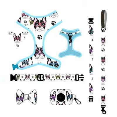 Soft Mesh Dog Harness Ajustable Custom Logo Pattern Pet Supplies Designer Pet Products Personalized Dog Accessories Pet Supplies
