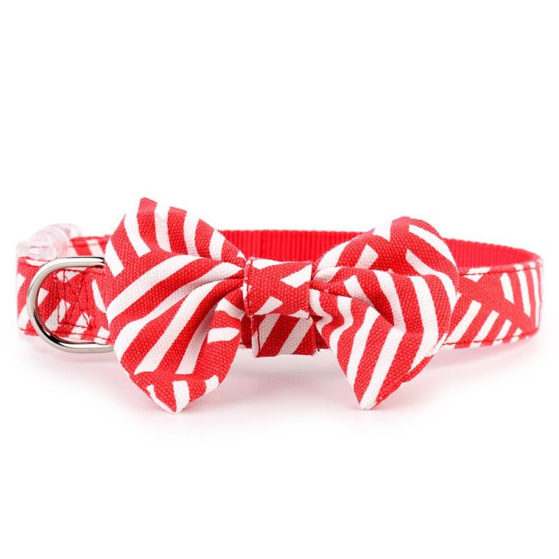 Stripe Pets Dogs Cats Bell Collars with Bowknot