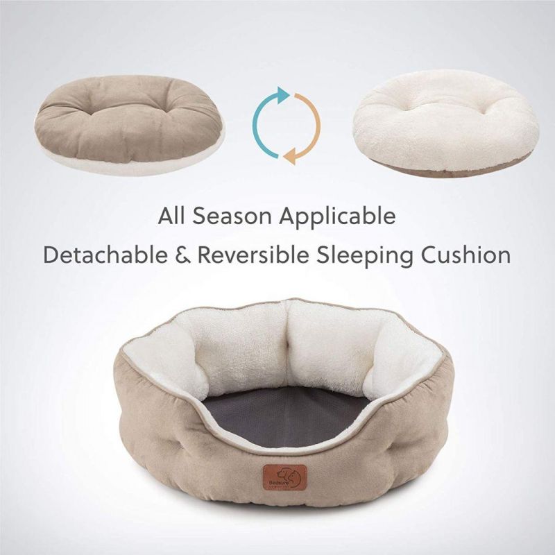 Small Dog Bed for Small Dogs Washable Round Cat Beds for Indoor Cats Durable Donut Pet Bed