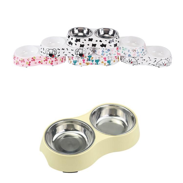 Manufacturers Direct Wholesale Cartoon Stainless Steel Dog Bowl Pet Cleaning Products