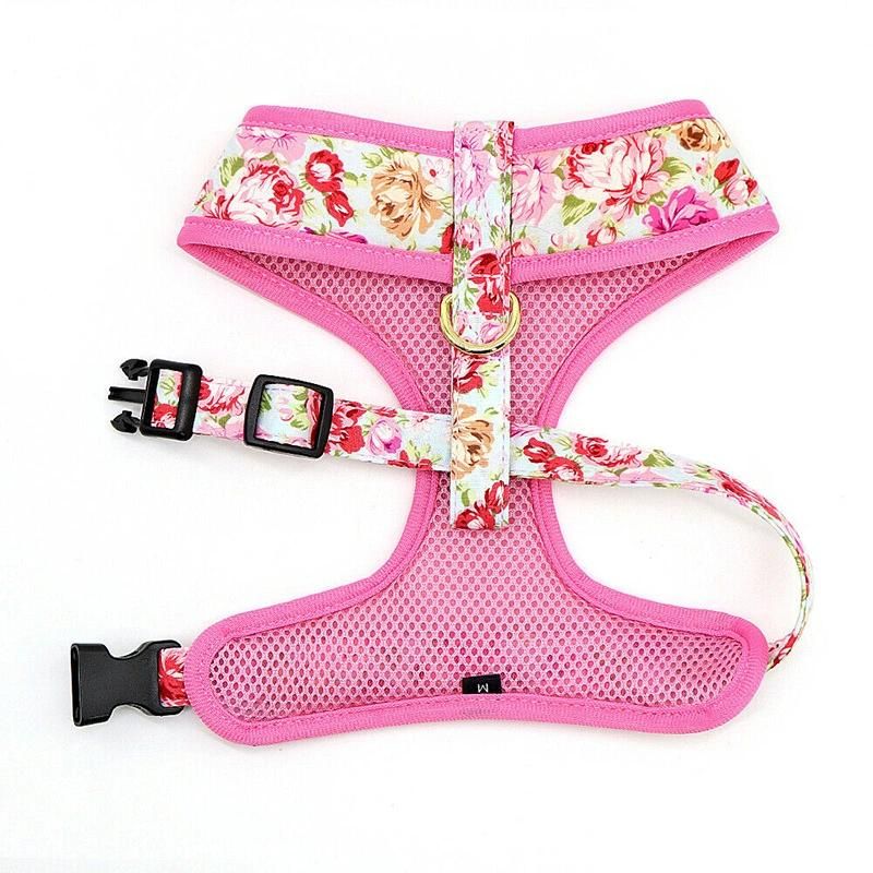 Wholesale Custom Logo Dog Accessories Mesh Adjustable Reflective Personalized Dog Collar Leash and Harness Set