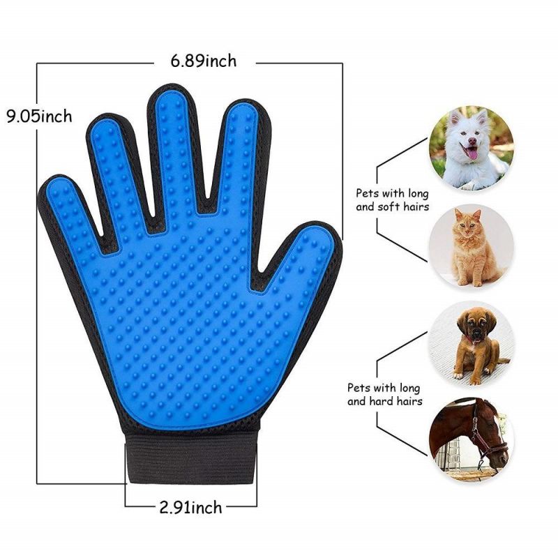 Pet Grooming Glove Silicone Cats Brush Comb Deshedding Hair Gloves Bath Cleaning Supplies